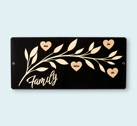 Family Wall Sign - Black Acrylic