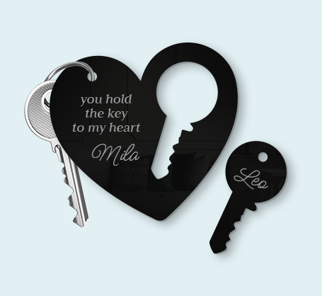 Key To My Heart Keychain - Black