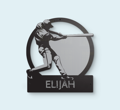 Baseball Player Wall Sign