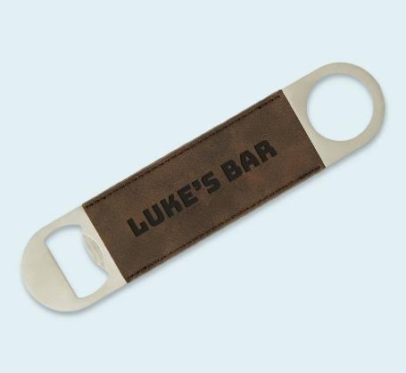 Brown Leather Engraved Bottle Opener