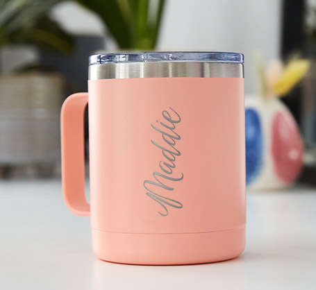 300ml Peach Personalized Travel Mug