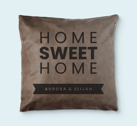 Personalized Brown Leather Pillow Cover