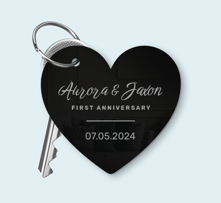 Big Heart Keychain - Black