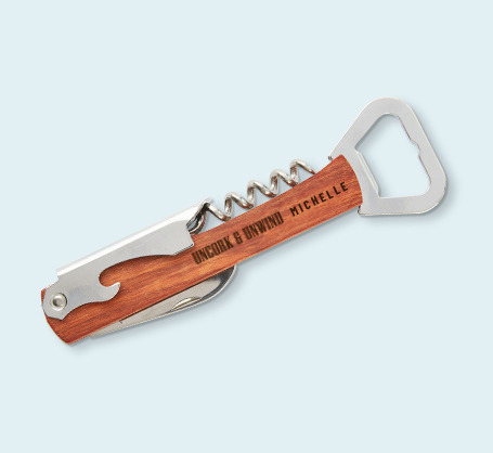 Personalized 4-in-1 Wood Bottle Opener